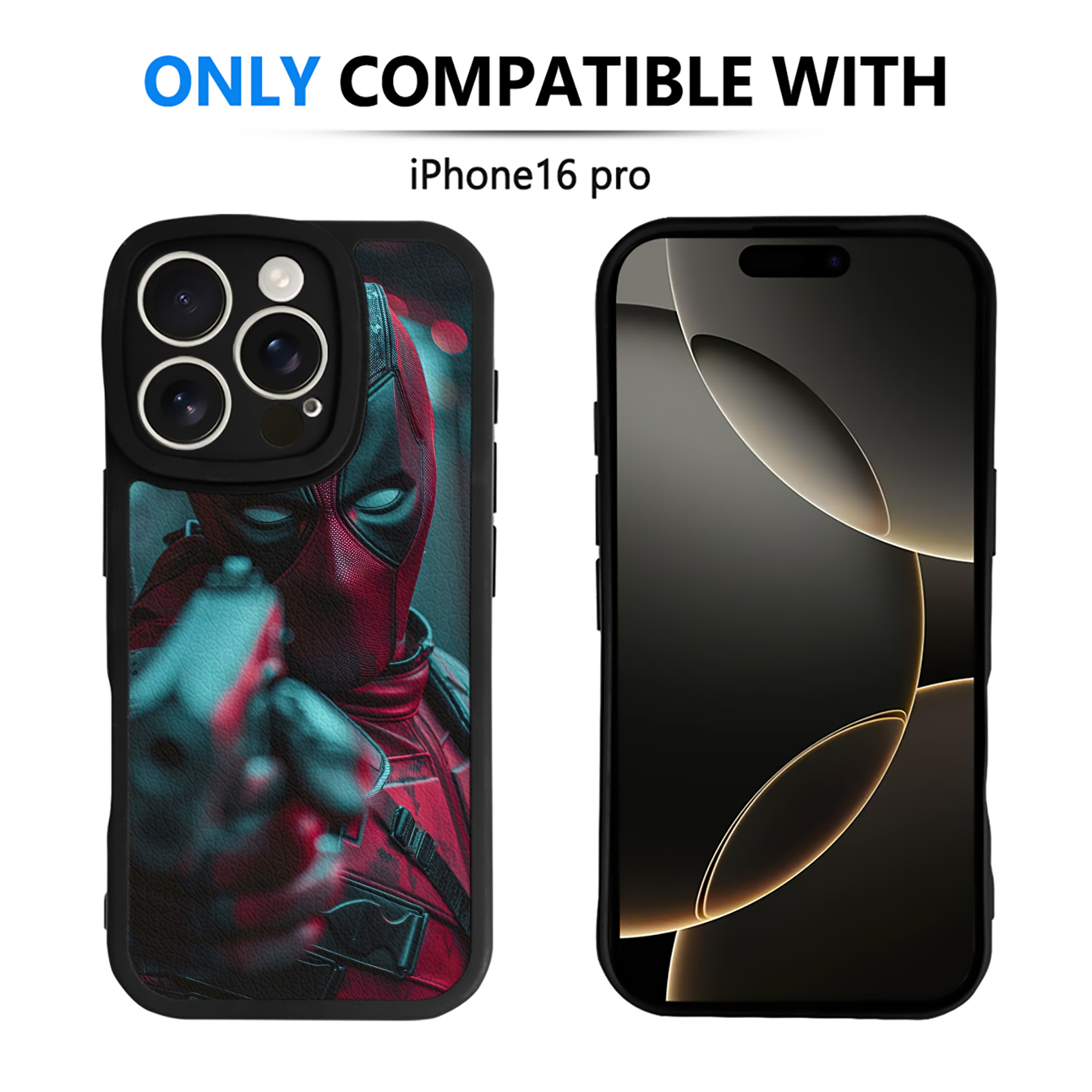 （画像用） Deadpool デッドプール 【iPhone 16シリーズ対応】シリコンスマホケース（レザー調） 材質：シリコン